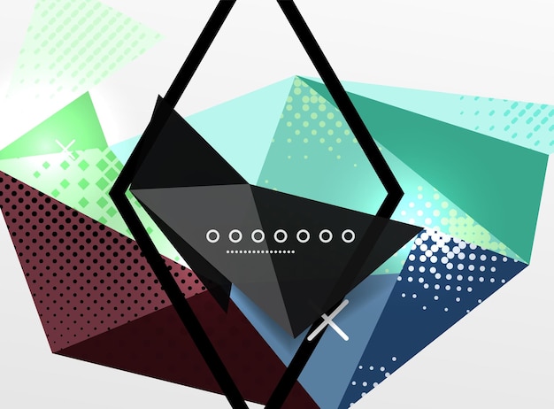 Vettore colore geometrica composizione astratta elementi di design triangolari e poligonali sfondo techno digitale