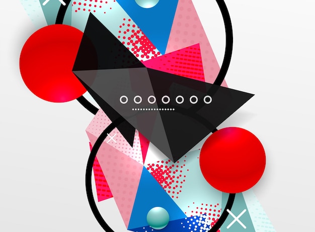 Vettore colore geometrica composizione astratta elementi di design triangolari e poligonali sfondo techno digitale