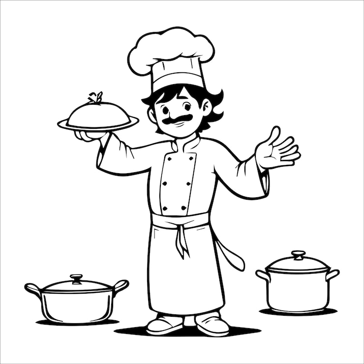 Vettore vettore contorno doodle avatar illustrazione
