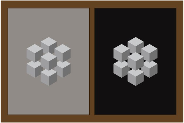 Vettore cubo agganciato 3d