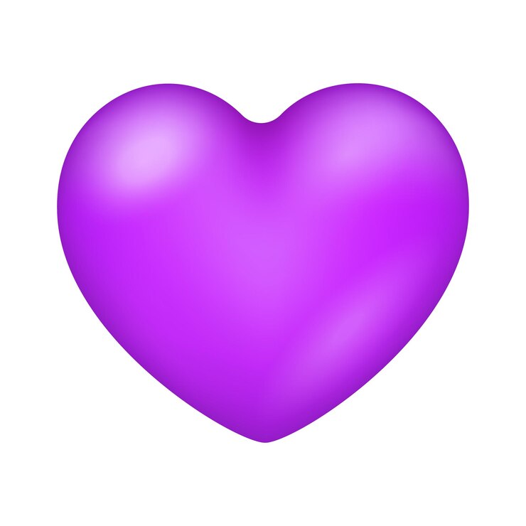Vettore vettore cuore viola amore isolato su sfondo bianco