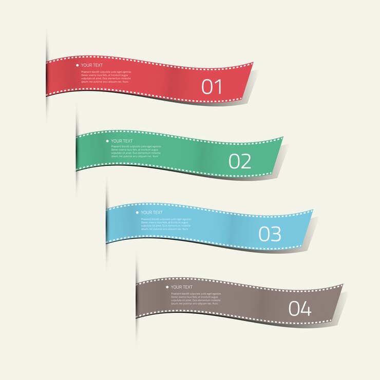 Vettore decorativo delle etichette di seta di Infographic
