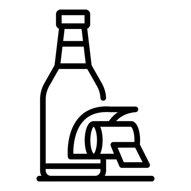 Vettore del contorno dell'icona della bottiglia di birra Bottle di alcol