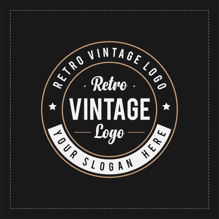 Vettore del logo del badge in stile vintage retrò Modello di progettazione del logo aziendale