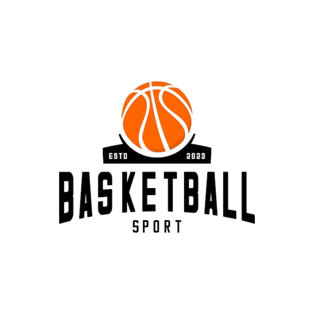 Vettore del logo del basket su sfondo bianco