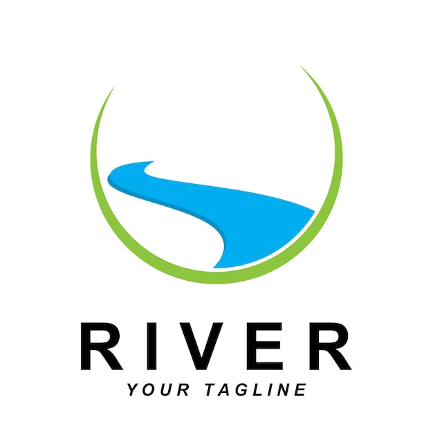 Vettore del logo del fiume con modello di slogan
