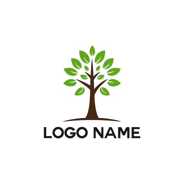 Vettore del logo dell'albero delle piante