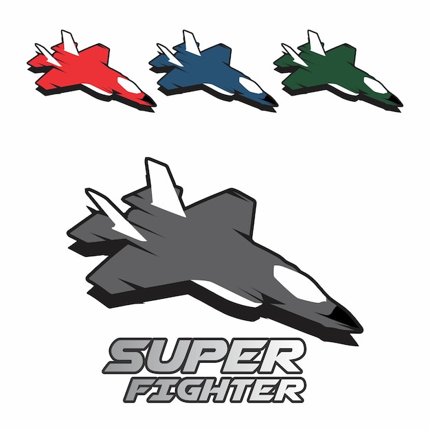 vettore del logo dell'illustrazione del jet da combattimento