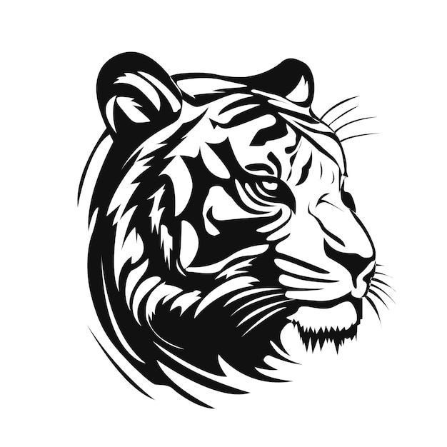 Vettore del logo della silhoute della testa della tigre