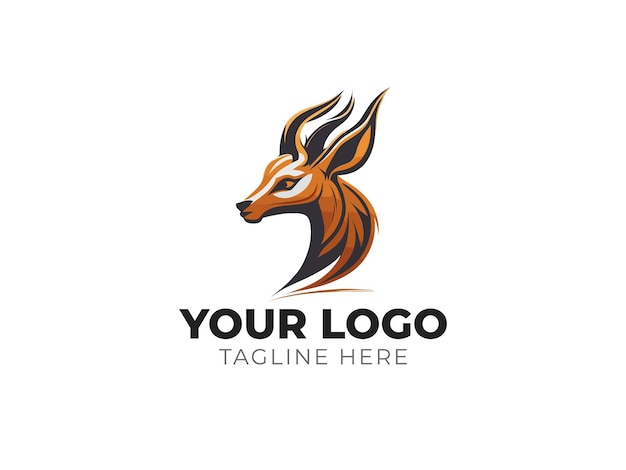 Vettore del logo della testa di cervo per un marchio elegante