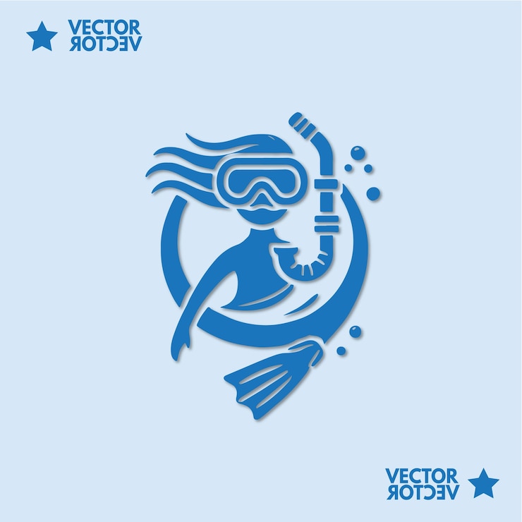 Vettore vettore del logo delle attività di immersione per le vacanze