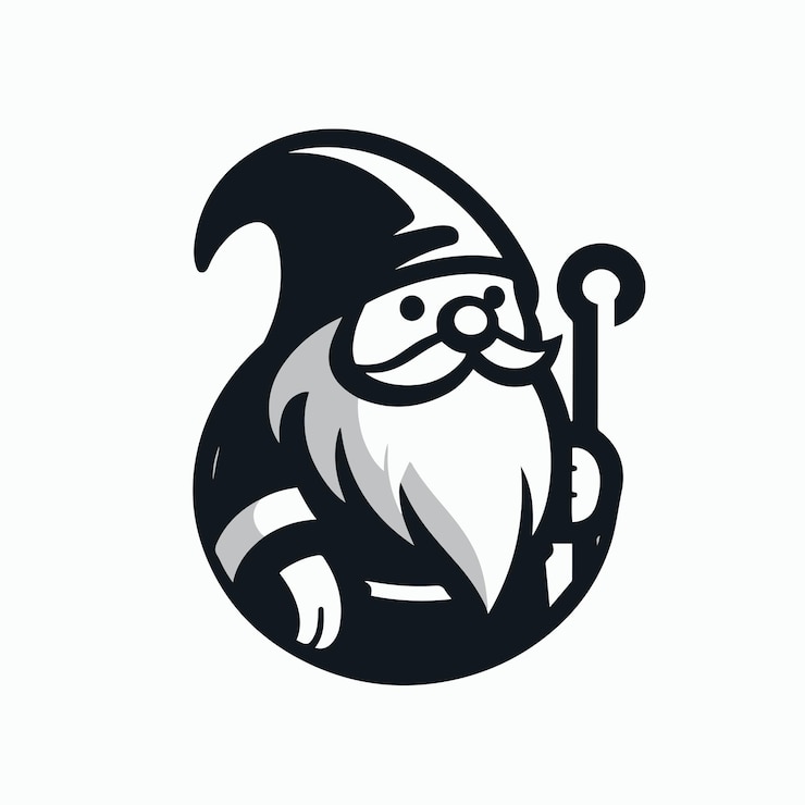 Vettore vettore del logo gnomo