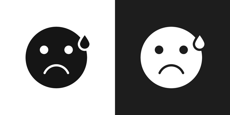 Vettore vettore del set di logo dell'icona triste