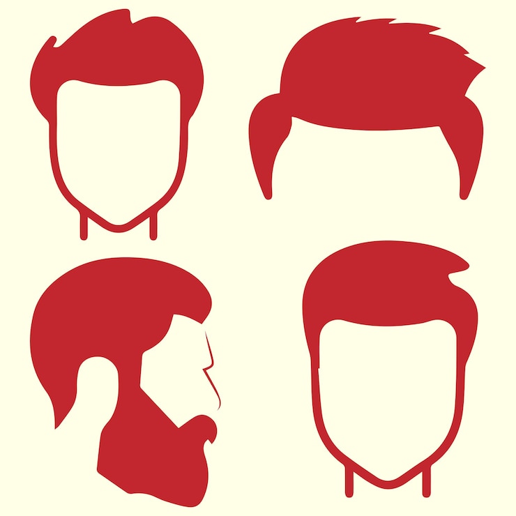 Vettore vettore del set di logo o icone dello stile dei capelli