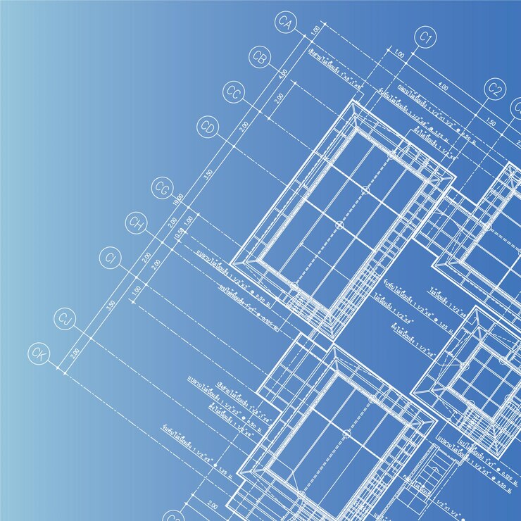 Vettore dell'architetto della stampa blu