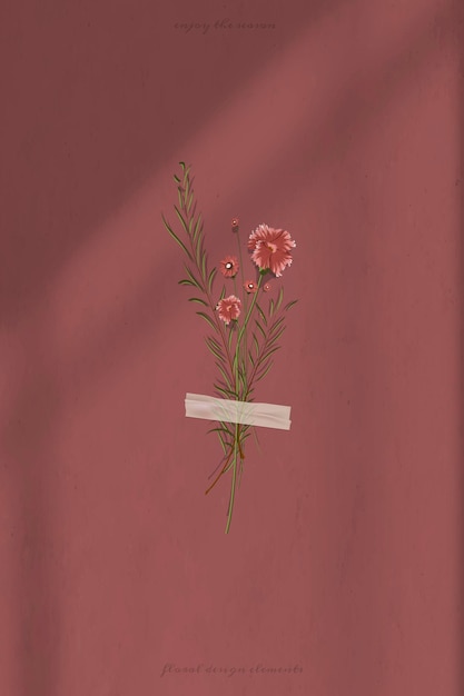 Vettore dell'elemento di autunno dell'album per ritagli di fiori secchi