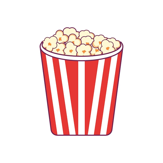 Vettore dell'icona del doodle dei popcorn