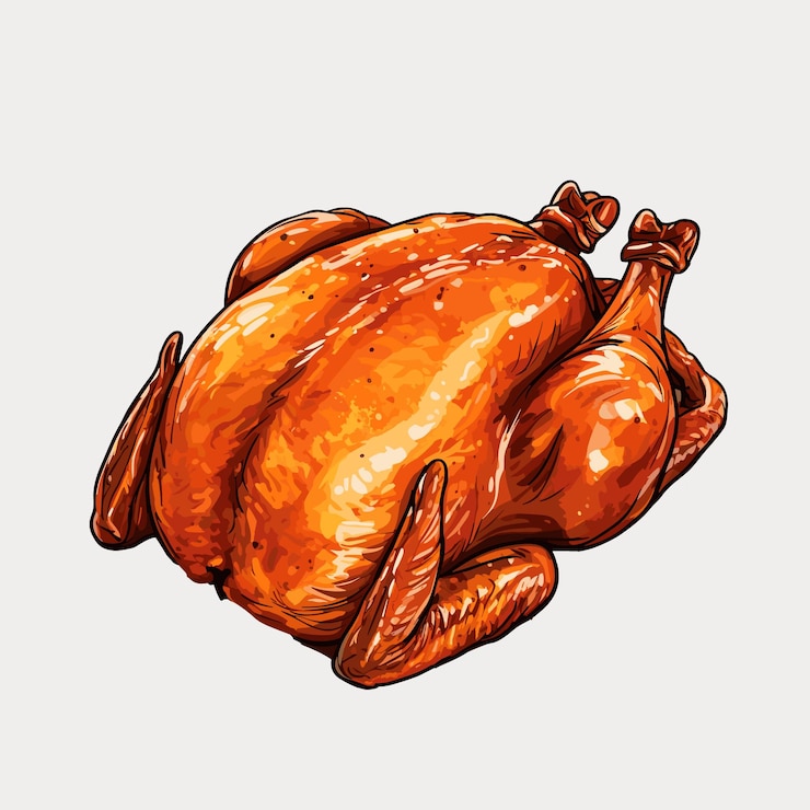 Vettore dell'illustrazione del pollo arrosto