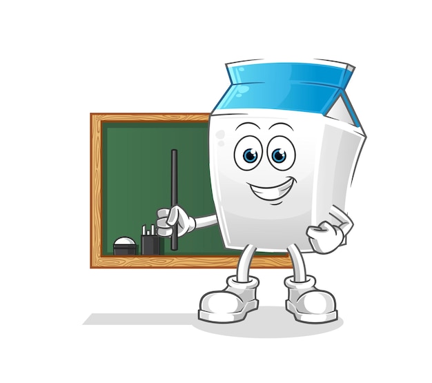 Vettore dell'insegnante di latte. personaggio dei cartoni animati