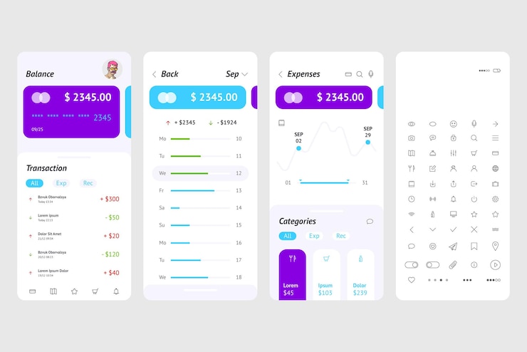 Vettore vettore dell'interfaccia utente sistema di pagamento bancario