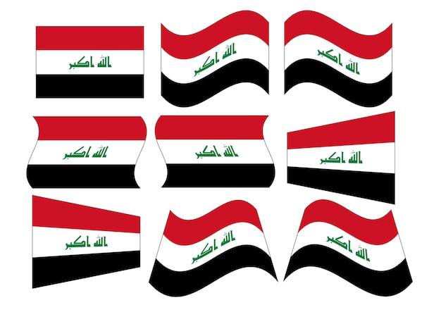 Vettore della bandiera dell'Iraq con molte forme