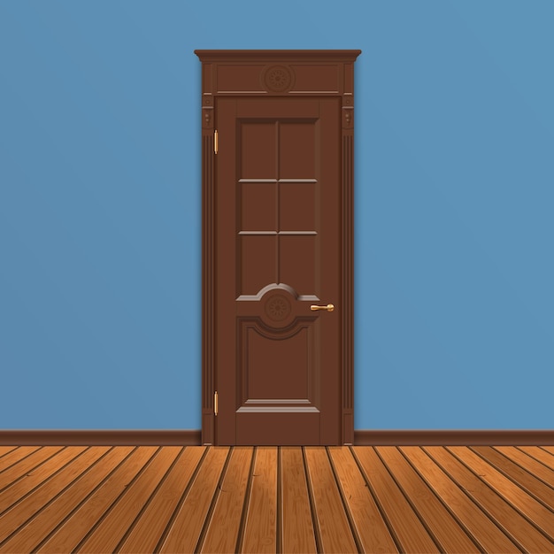 vettore della porta d'ingresso in legno