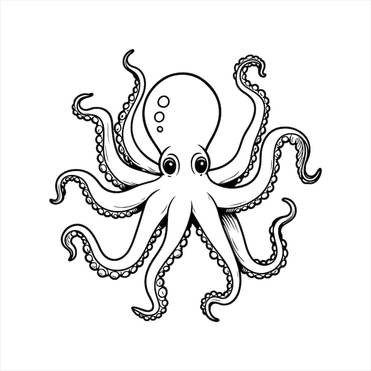 Vettore vettore della silhouette dei tentacoli del kraken o del polpo