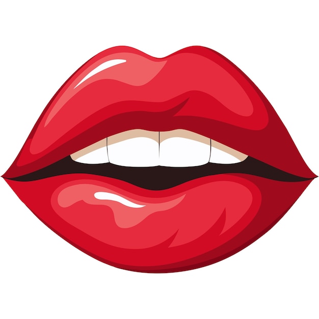 Vettore delle labbra rosse della donna PNG