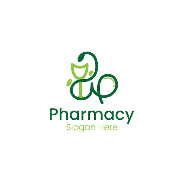 vettore design piatto logo medico e simbolo della farmacia