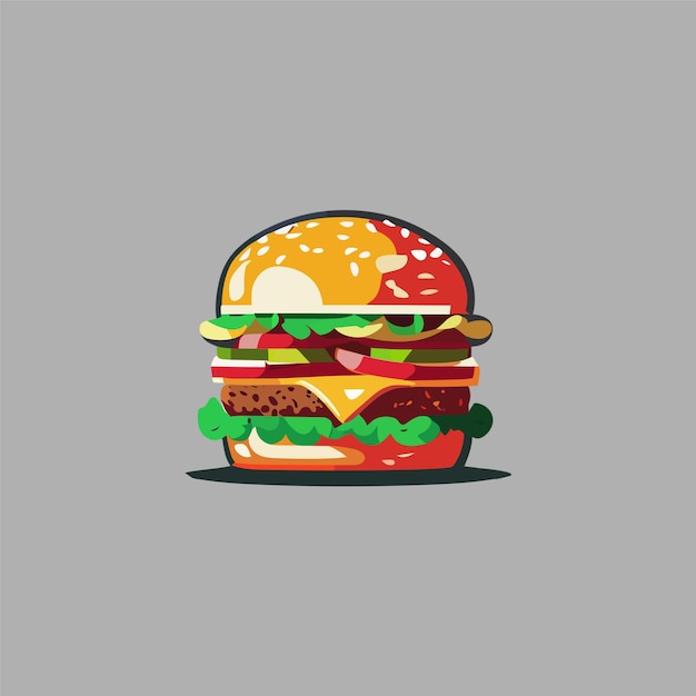 Vettore di Burger illustrazione di cibo gustoso Vettore