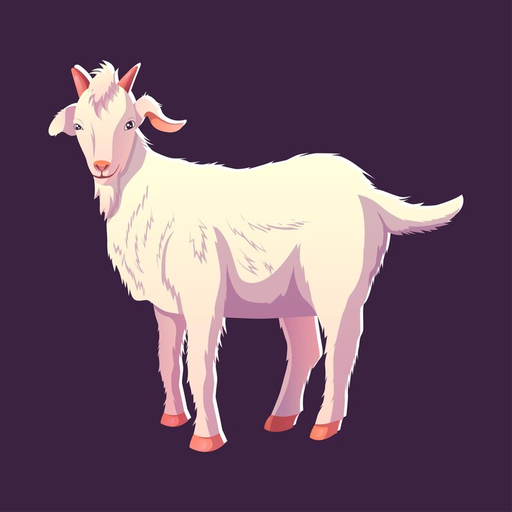 Vettore di capra con stile cartone animato