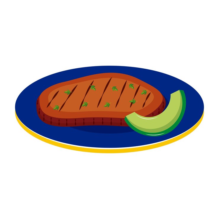 Vettore vettore di carne e avocado