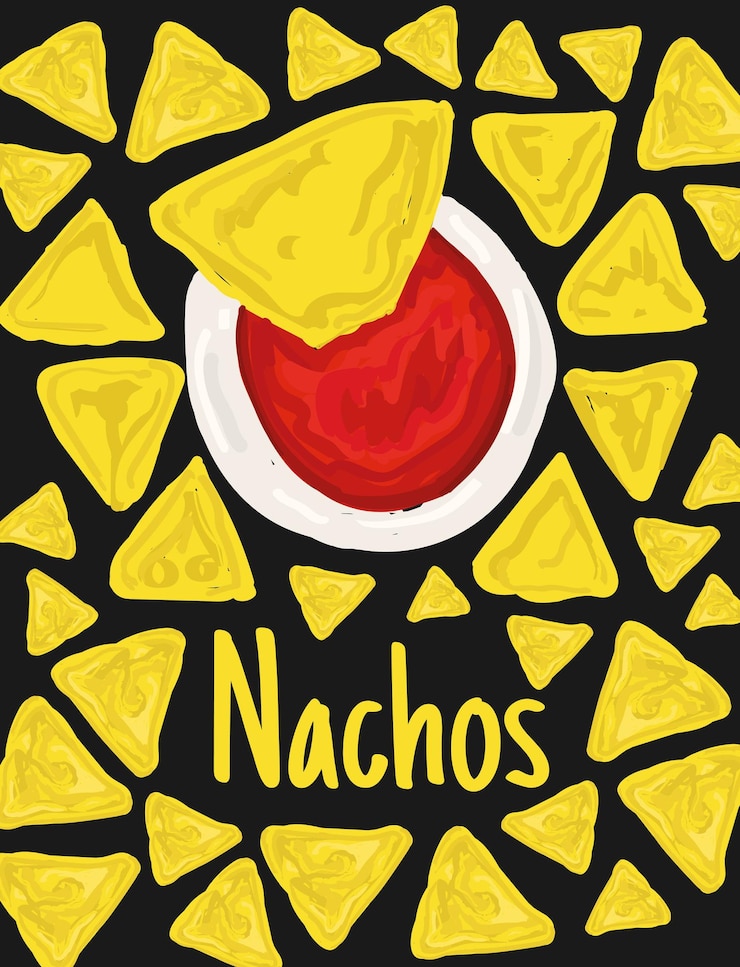 Vettore vettore di cibo messicano nachos. i migliori piatti messicani. illustrazione di cibo latinoamericano.