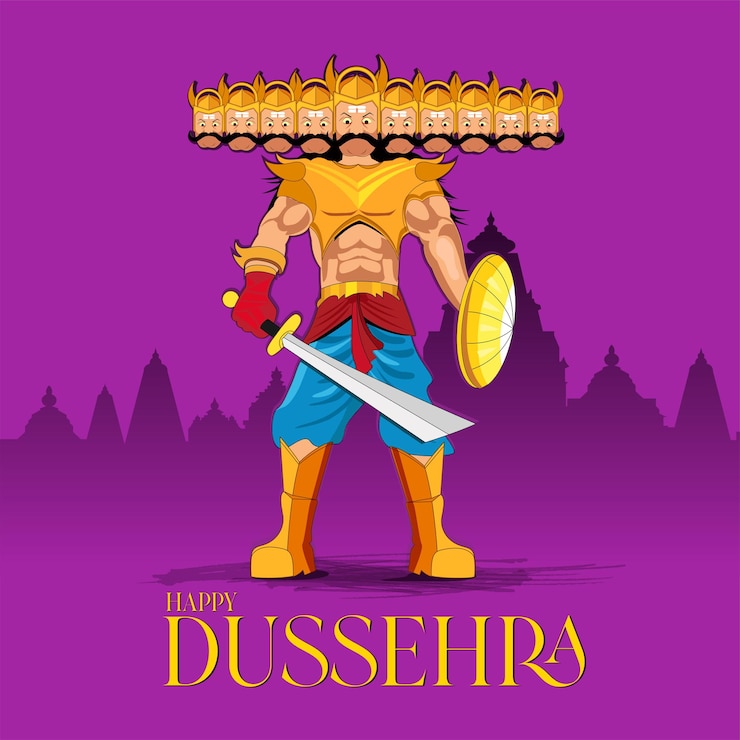 Vettore vettore di combattimento di dussehra ram ravan