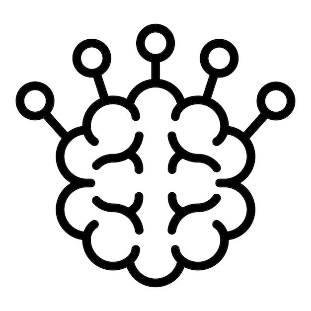 Vettore di contorno dell'icona del bersaglio cerebrale Carriera professionale Capacità di apprendimento