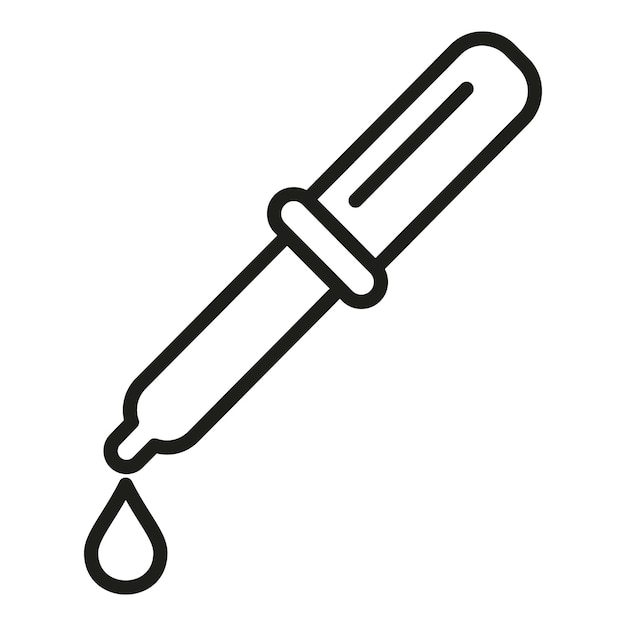 Vettore di contorno dell'icona del contagocce Esame della vista Medicina creativa