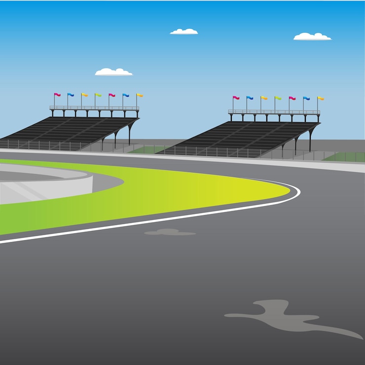 Vettore vettore di corsa in curva di speedway