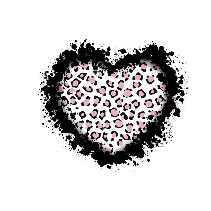 Vettore vettore di cuori a stampa di animali colorati