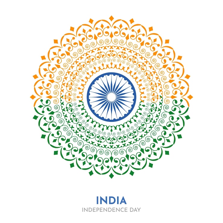 Vettore vettore di design del mandala tricolore indiano tradizionale
