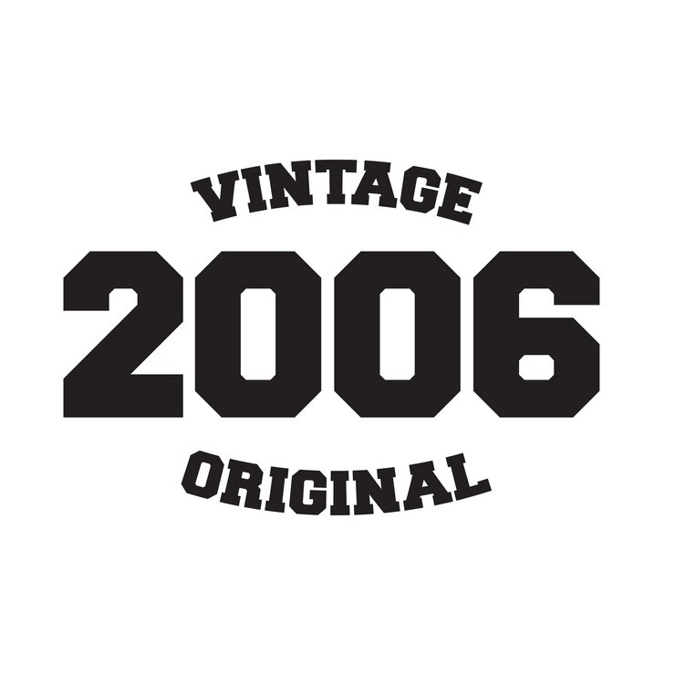 Vettore vettore di design della maglietta originale vintage del 2006