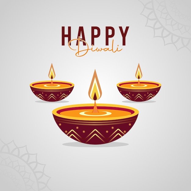 Vettore di design e illustrazione del poster di Diwali