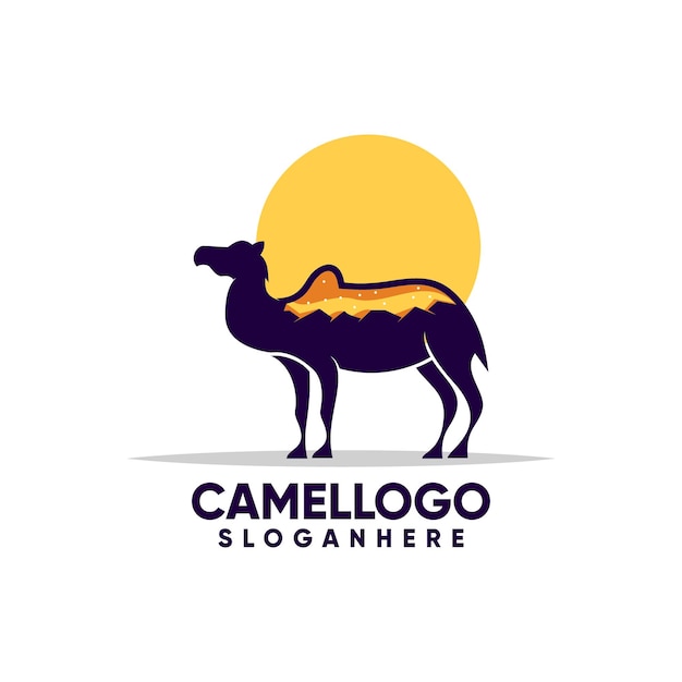 Vettore di disegno animale del logo del cammello