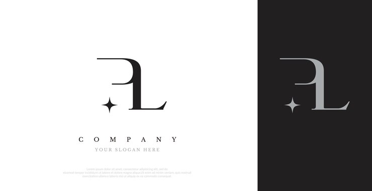 Vettore vettore di disegno del logo pl iniziale