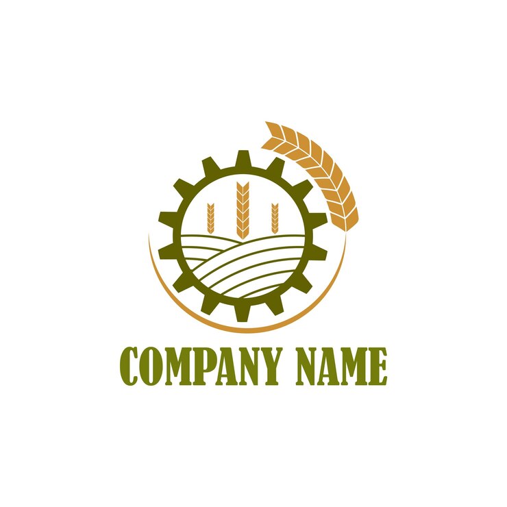 Vettore di disegno del modello del logo agricolo
