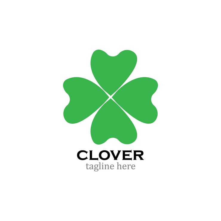 Vettore di disegno del modello del logo della foglia di trifoglio verde