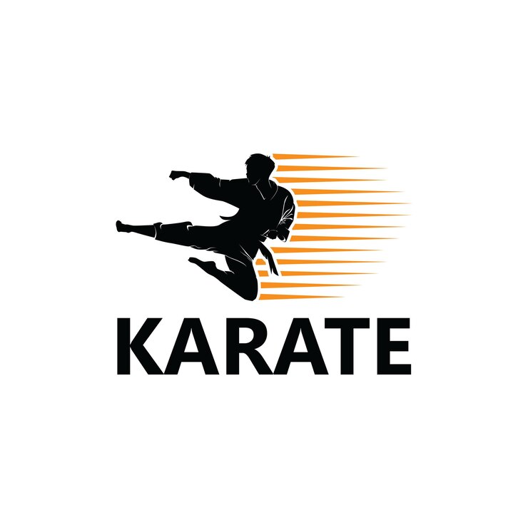Vettore di disegno del modello di logo di karate