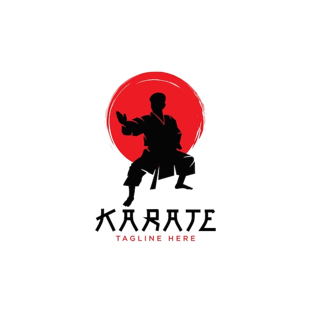 Vettore di disegno del modello di logo di karate