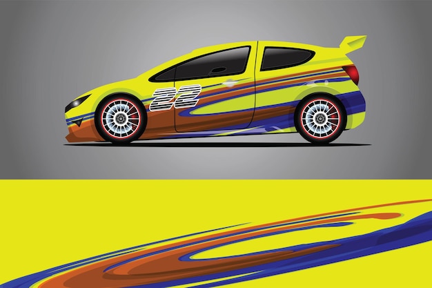 Vettore di disegno dell'involucro della decalcomania dell'auto