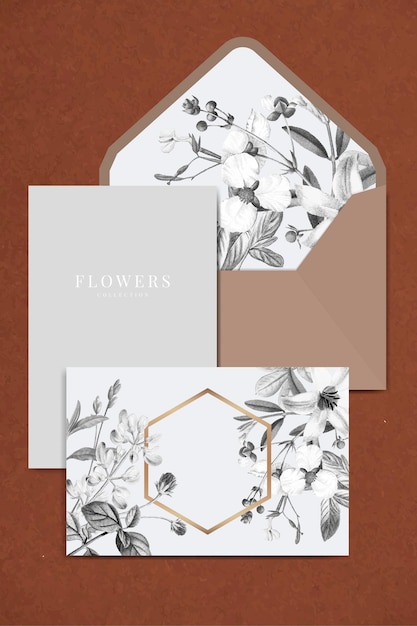 Vettore di disegno di carta floreale in bianco