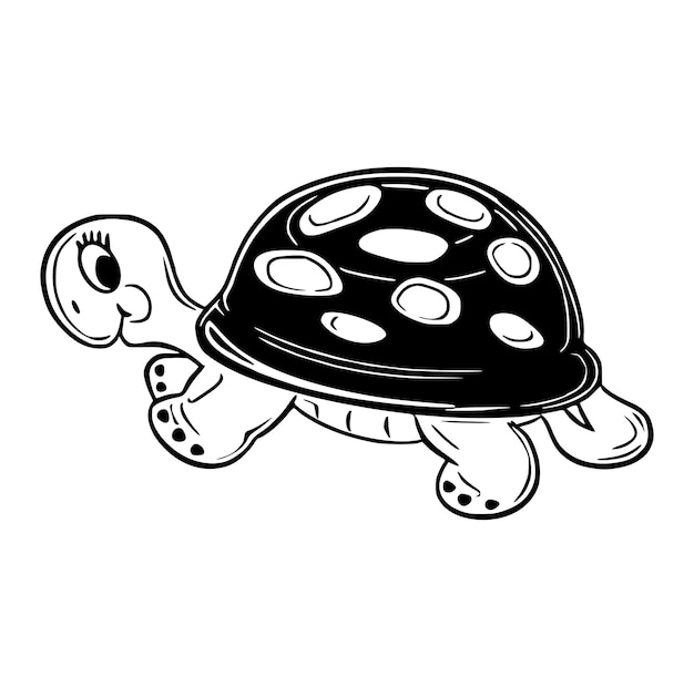Vettore di disegno tartaruga su sfondo bianco Animali selvatici Animale subacqueo Icona o logo tartaruga